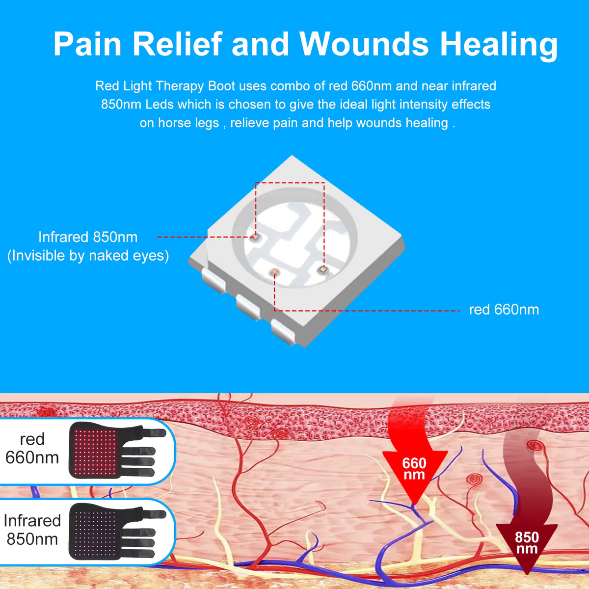 EQUZONEX Red Light Leg Wraps